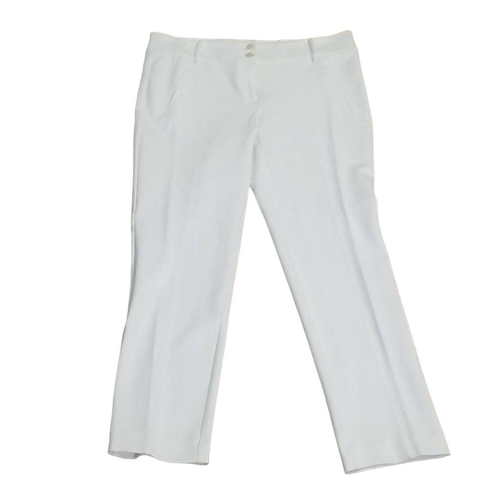 NWT Anne Klein White Slim Ankle Pants